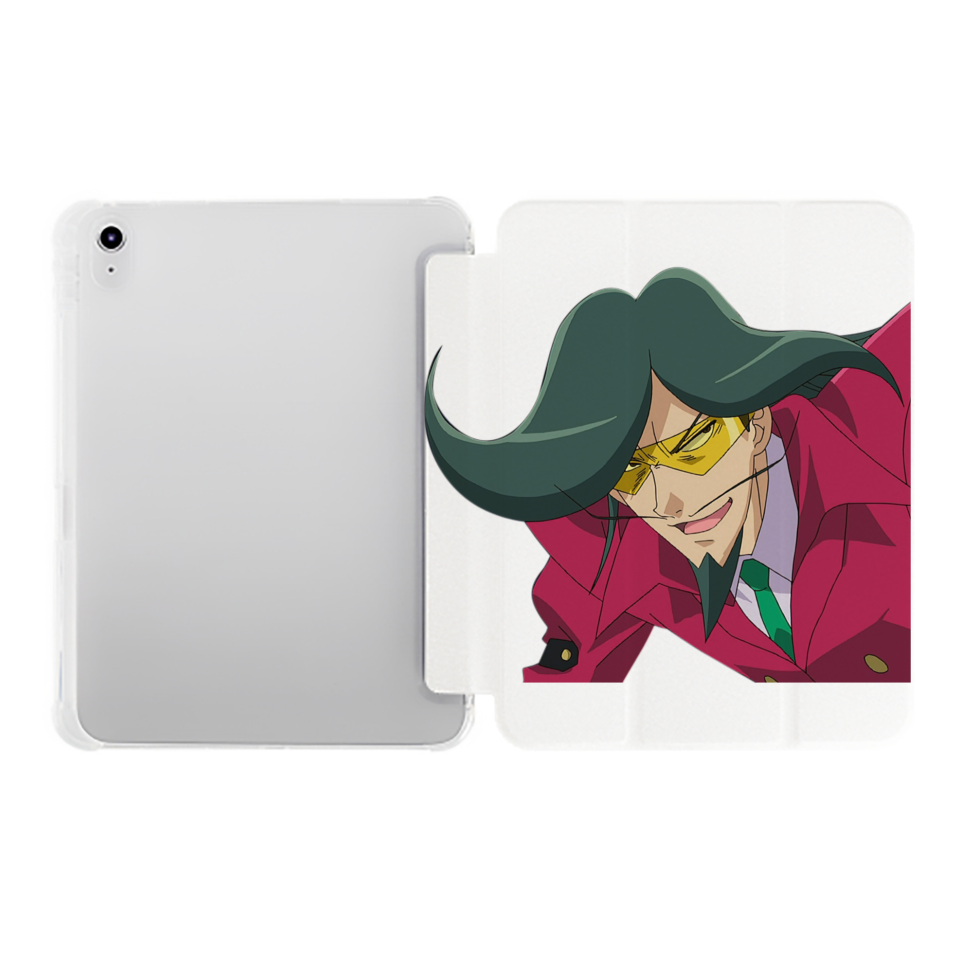 （画像用） 遊☆戯☆王 Yu-Gi-Oh! IPad ケース ペン収納付き 三つ折りスタンド PUレザー×シリコン 対応機種9.5/10.5/10.9インチ